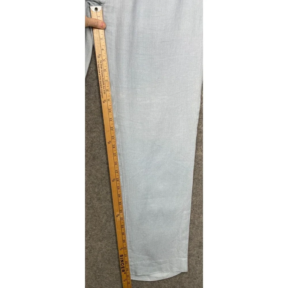 Vintage Polo Ralph Lauren Linen Pants 34x31 Light Blue Herringbone Trousers Read